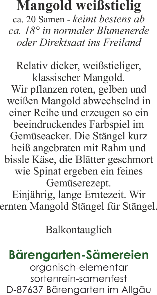 Mangold weißstielig